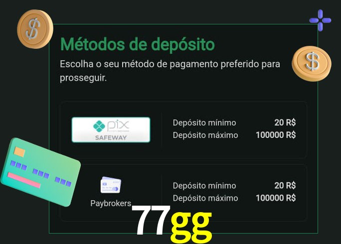 O cassino 77gg oferece uma grande variedade de métodos de pagamento